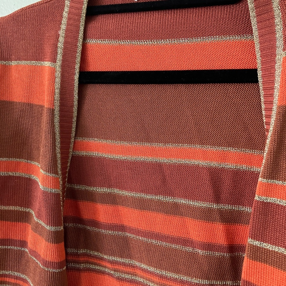 Mila Schon 70’s vibe striped shrug sweater cardigan vest - Picture 2 of 4